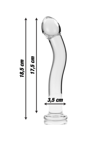 NEBULA SERIES BY IBIZA - MODELLO 18 DILDO IN VETRO BOROSILICATO TRASPARENTE 18.5 CM -O- 3.5 CM