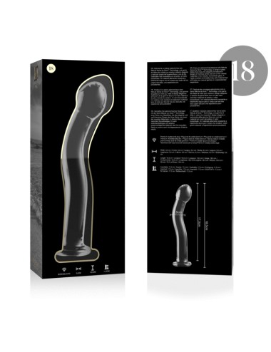NEBULA SERIES BY IBIZA - MODELLO 18 DILDO IN VETRO BOROSILICATO TRASPARENTE 18.5 CM -O- 3.5 CM
