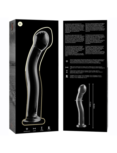 NEBULA SERIES BY IBIZA - MODELLO 18 DILDO IN VETRO BOROSILICATO TRASPARENTE 18.5 CM -O- 3.5 CM