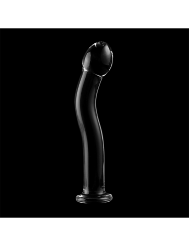 NEBULA SERIES BY IBIZA - MODELLO 18 DILDO IN VETRO BOROSILICATO TRASPARENTE 18.5 CM -O- 3.5 CM