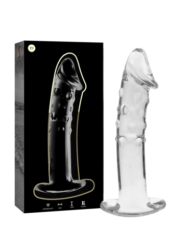 NEBULA SERIES BY IBIZA - MODELLO 19 DILDO IN VETRO BOROSILICATO TRASPARENTE 18.5 CM -O- 4 CM