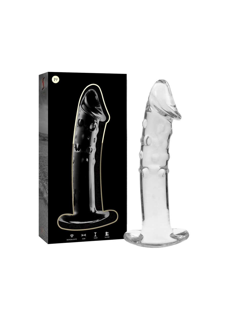 NEBULA SERIES BY IBIZA - MODELLO 19 DILDO IN VETRO BOROSILICATO TRASPARENTE 18.5 CM -O- 4 CM NEBULA SERIES BY IBIZA - MODELLO 19 DILDO IN VETRO BOROSILICATO TRASPARENTE 18.5 CM -O- 4 CM