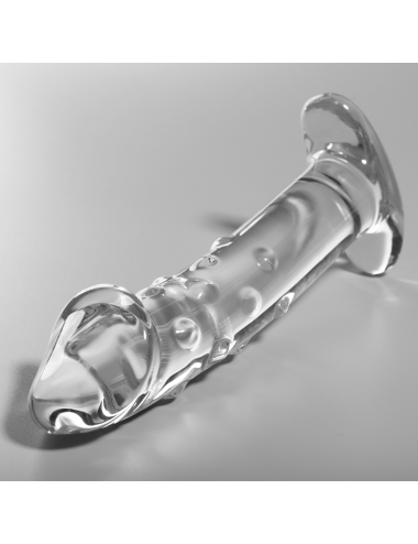 NEBULA SERIES BY IBIZA - MODELLO 19 DILDO IN VETRO BOROSILICATO TRASPARENTE 18.5 CM -O- 4 CM