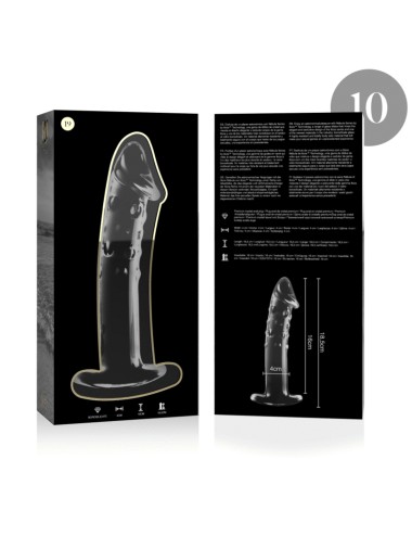 NEBULA SERIES BY IBIZA - MODELLO 19 DILDO IN VETRO BOROSILICATO TRASPARENTE 18.5 CM -O- 4 CM