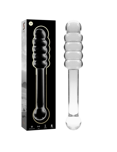NEBULA SERIES BY IBIZA - MODELLO 20 DILDO IN VETRO BOROSILICATO TRASPARENTE 20.5 CM -O- 3 CM
