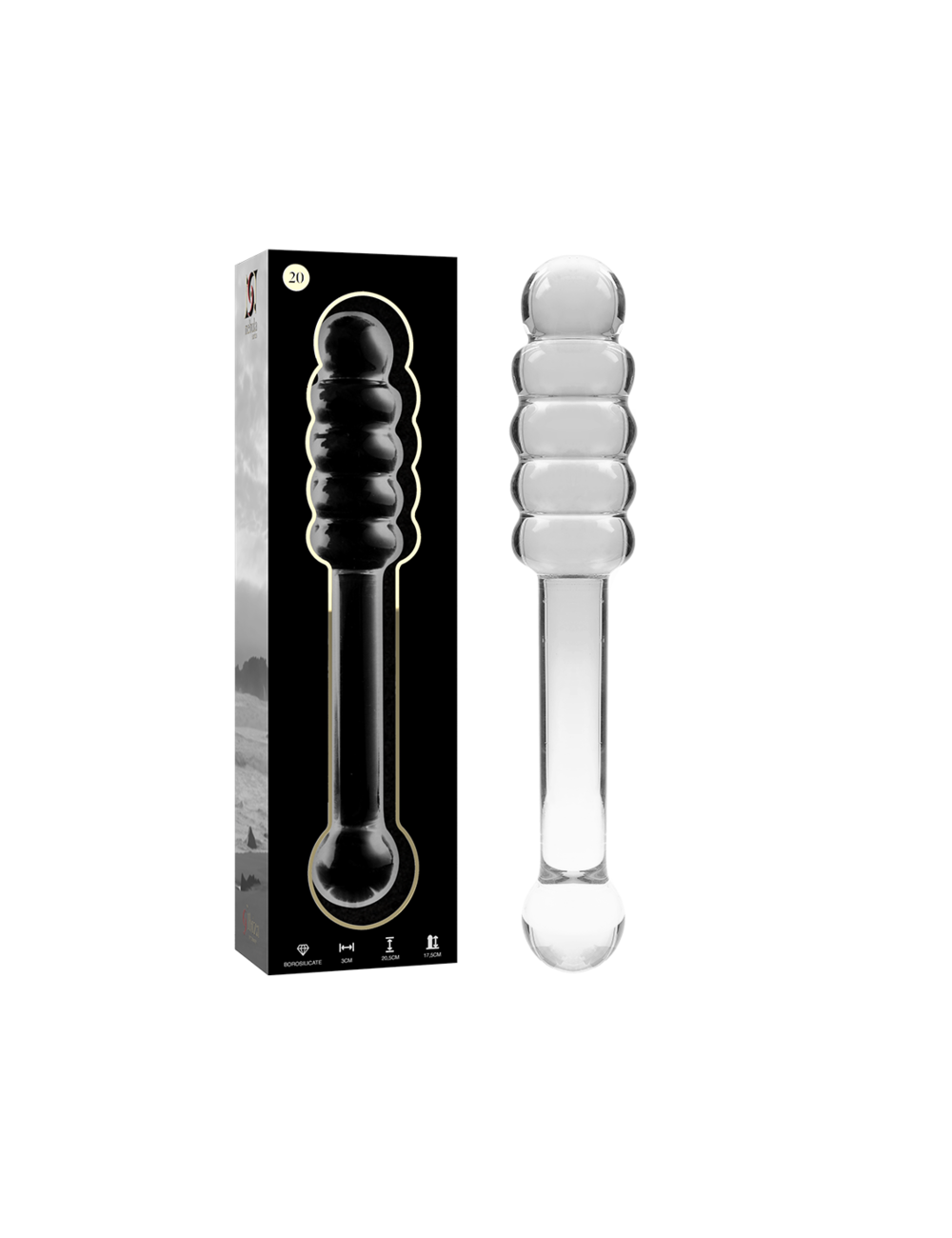 NEBULA SERIES BY IBIZA - MODELLO 20 DILDO IN VETRO BOROSILICATO TRASPARENTE 20.5 CM -O- 3 CM NEBULA SERIES BY IBIZA - MODELLO 20 DILDO IN VETRO BOROSILICATO TRASPARENTE 20.5 CM -O- 3 CM