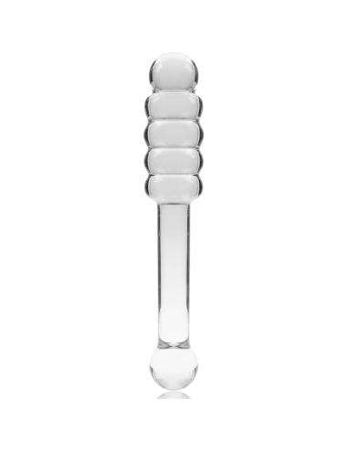 NEBULA SERIES BY IBIZA - MODELLO 20 DILDO IN VETRO BOROSILICATO TRASPARENTE 20.5 CM -O- 3 CM