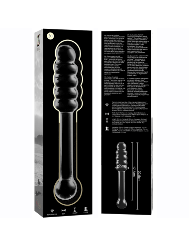 NEBULA SERIES BY IBIZA - MODELLO 20 DILDO IN VETRO BOROSILICATO TRASPARENTE 20.5 CM -O- 3 CM
