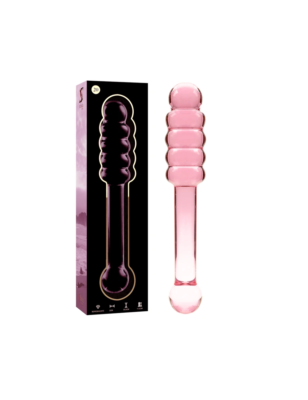 NEBULA SERIES BY IBIZA - MODELLO 20 DILDO IN VETRO BOROSILICATO ROSA 20.5 CM -O- 3 CM
