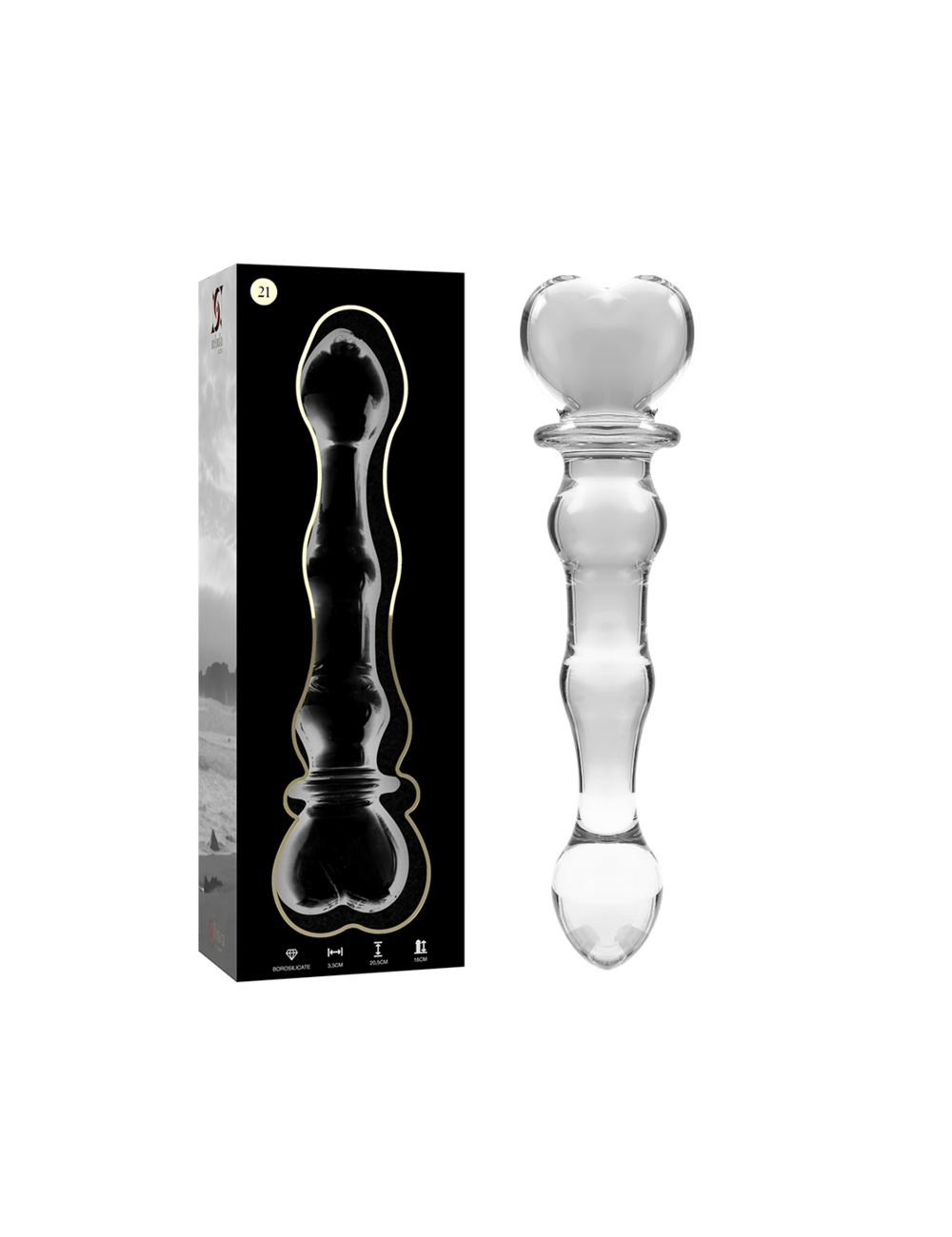 NEBULA SERIES BY IBIZA - MODELLO 21 DILDO IN VETRO BOROSILICATO TRASPARENTE 20.5 CM -O- 3.5 CM NEBULA SERIES BY IBIZA - MODELLO 21 DILDO IN VETRO BOROSILICATO TRASPARENTE 20.5 CM -O- 3.5 CM