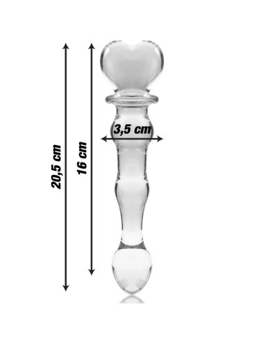 NEBULA SERIES BY IBIZA - MODELLO 21 DILDO IN VETRO BOROSILICATO TRASPARENTE 20.5 CM -O- 3.5 CM