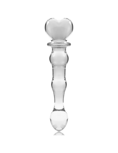 NEBULA SERIES BY IBIZA - MODELLO 21 DILDO IN VETRO BOROSILICATO TRASPARENTE 20.5 CM -O- 3.5 CM