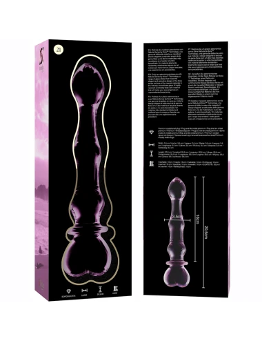 NEBULA SERIES BY IBIZA - MODELLO 21 DILDO IN VETRO BOROSILICATO ROSA 20.5 CM -O- 3.5 CM