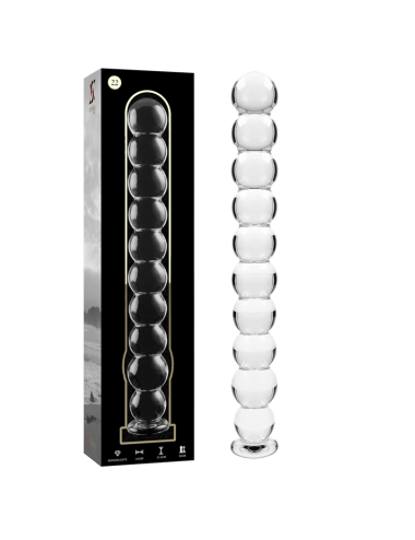 NEBULA SERIES BY IBIZA - MODELLO 22 DILDO IN VETRO BOROSILICATO TRASPARENTE 21.5 CM -O- 2.5 CM