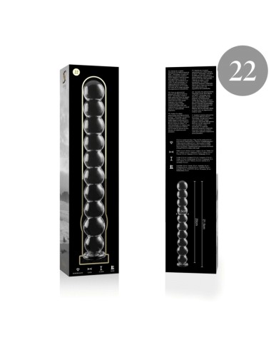 NEBULA SERIES BY IBIZA - MODELLO 22 DILDO IN VETRO BOROSILICATO TRASPARENTE 21.5 CM -O- 2.5 CM