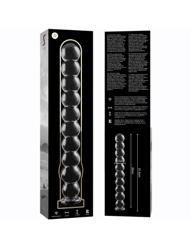 NEBULA SERIES BY IBIZA - MODELLO 22 DILDO IN VETRO BOROSILICATO TRASPARENTE 21.5 CM -O- 2.5 CM