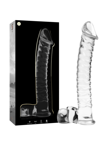 NEBULA SERIES BY IBIZA - MODELLO 23 DILDO IN VETRO BOROSILICATO TRASPARENTE 21.5 CM -O- 4 CM