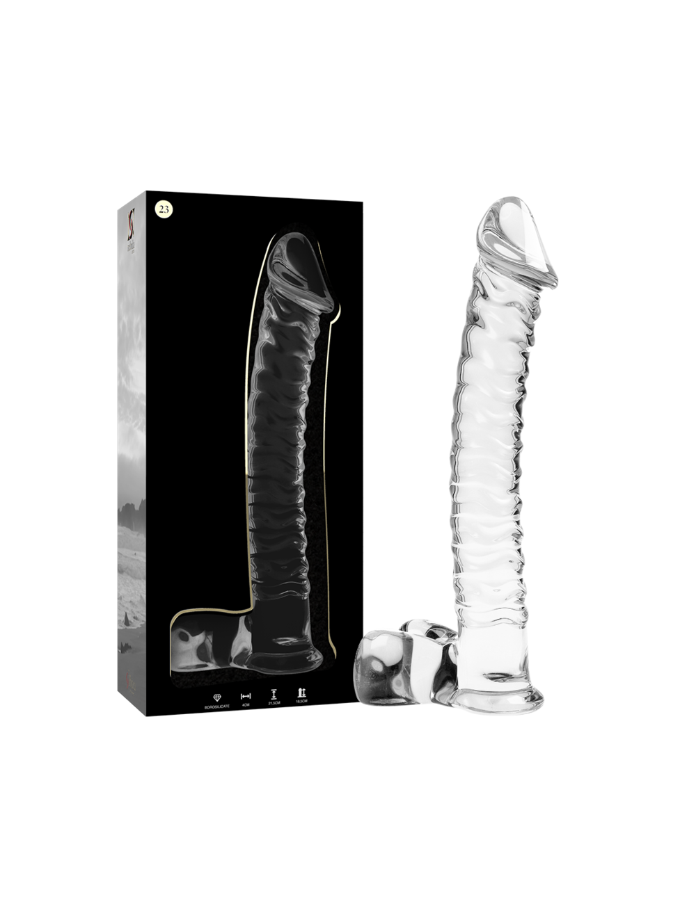 NEBULA SERIES BY IBIZA - MODELLO 23 DILDO IN VETRO BOROSILICATO TRASPARENTE 21.5 CM -O- 4 CM NEBULA SERIES BY IBIZA - MODELLO 23 DILDO IN VETRO BOROSILICATO TRASPARENTE 21.5 CM -O- 4 CM
