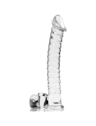 NEBULA SERIES BY IBIZA - MODELLO 23 DILDO IN VETRO BOROSILICATO TRASPARENTE 21.5 CM -O- 4 CM