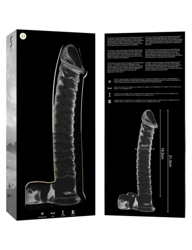 NEBULA SERIES BY IBIZA - MODELLO 23 DILDO IN VETRO BOROSILICATO TRASPARENTE 21.5 CM -O- 4 CM