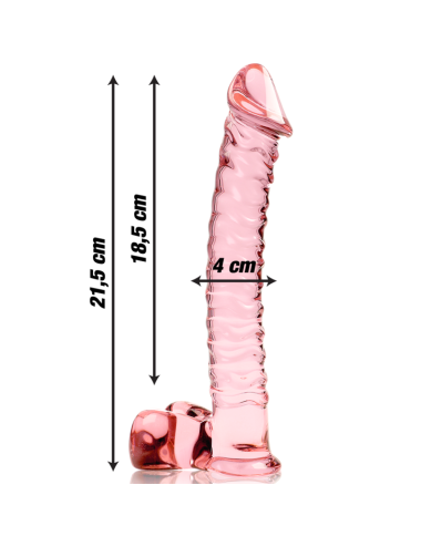 NEBULA SERIES BY IBIZA - MODELLO 23 DILDO IN VETRO BOROSILICATO ROSA 21.5 CM -O- 4 CM