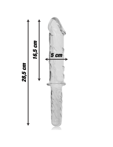 NEBULA SERIES BY IBIZA - MODELLO 24 DILDO IN VETRO BOROSILICATO TRASPARENTE 28.5 CM -O- 5 CM