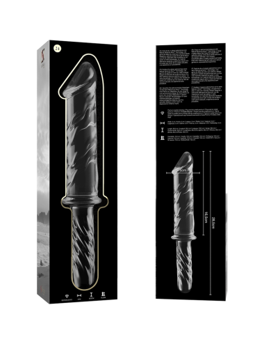 NEBULA SERIES BY IBIZA - MODELLO 24 DILDO IN VETRO BOROSILICATO TRASPARENTE 28.5 CM -O- 5 CM