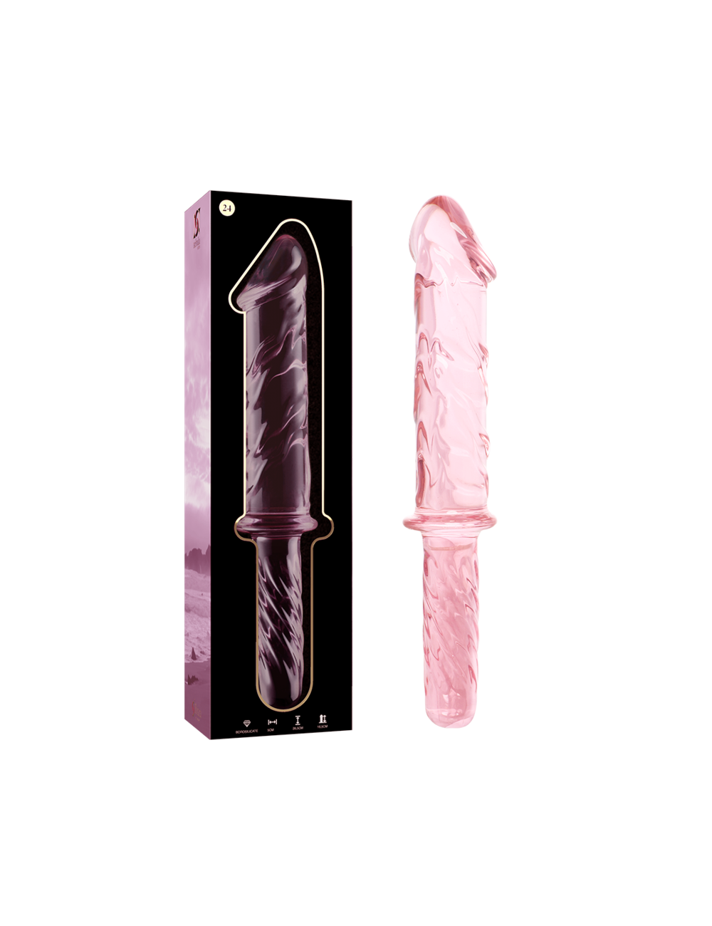 NEBULA SERIES BY IBIZA - MODELLO 24 DILDO IN VETRO BOROSILICATO ROSA 28.5 CM -O- 5 CM NEBULA SERIES BY IBIZA - MODELLO 24 DILDO IN VETRO BOROSILICATO ROSA 28.5 CM -O- 5 CM