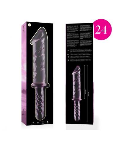 NEBULA SERIES BY IBIZA - MODELLO 24 DILDO IN VETRO BOROSILICATO ROSA 28.5 CM -O- 5 CM