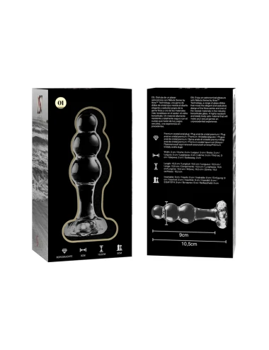 NEBULA SERIES BY IBIZA - MODELLO 1 TAPPO VETRO BOROSILICATO TRASPARENTE 10.5 CM -O- 3 CM