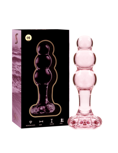 NEBULA SERIES BY IBIZA - MODELLO 1 PLUG ANALE VETRO BOROSILICATO ROSA 10.5 CM -O- 3 CM