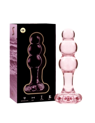 NEBULA SERIES BY IBIZA - MODELLO 1 PLUG ANALE VETRO BOROSILICATO ROSA 10.5 CM -O- 3 CM