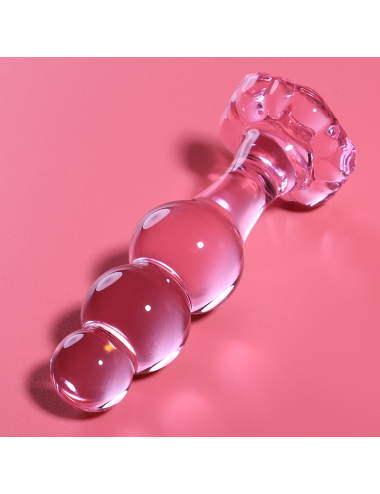 NEBULA SERIES BY IBIZA - MODELLO 1 PLUG ANALE VETRO BOROSILICATO ROSA 10.5 CM -O- 3 CM