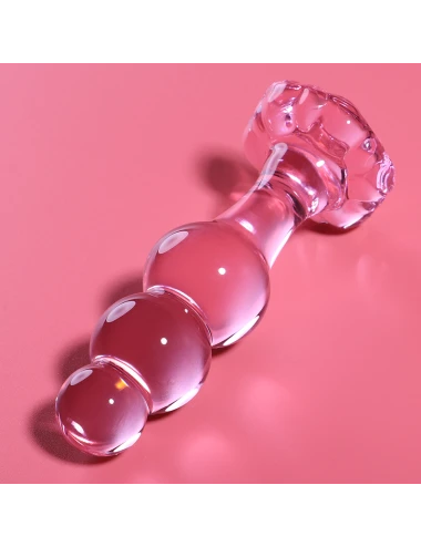 NEBULA SERIES BY IBIZA - MODELLO 1 PLUG ANALE VETRO BOROSILICATO ROSA 10.5 CM -O- 3 CM