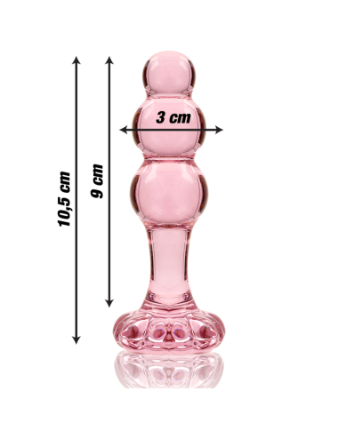 NEBULA SERIES BY IBIZA - MODELLO 1 PLUG ANALE VETRO BOROSILICATO ROSA 10.5 CM -O- 3 CM