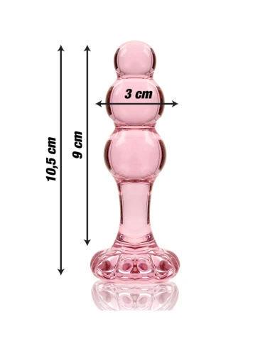 NEBULA SERIES BY IBIZA - MODELLO 1 PLUG ANALE VETRO BOROSILICATO ROSA 10.5 CM -O- 3 CM