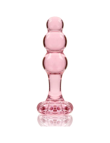 NEBULA SERIES BY IBIZA - MODELLO 1 PLUG ANALE VETRO BOROSILICATO ROSA 10.5 CM -O- 3 CM