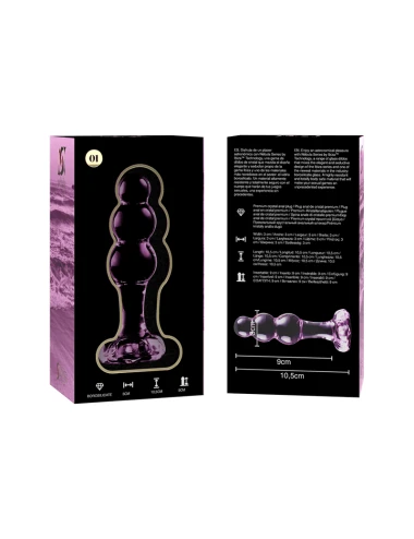 NEBULA SERIES BY IBIZA - MODELLO 1 PLUG ANALE VETRO BOROSILICATO ROSA 10.5 CM -O- 3 CM