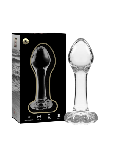NEBULA SERIES BY IBIZA - MODELLO 2 PLUG ANALE VETRO BOROSILICATO TRASPARENTE 11 CM -O- 3.5 CM