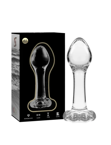 NEBULA SERIES BY IBIZA - MODELLO 2 PLUG ANALE VETRO BOROSILICATO TRASPARENTE 11 CM -O- 3.5 CM