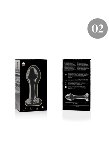 NEBULA SERIES BY IBIZA - MODELLO 2 PLUG ANALE VETRO BOROSILICATO TRASPARENTE 11 CM -O- 3.5 CM