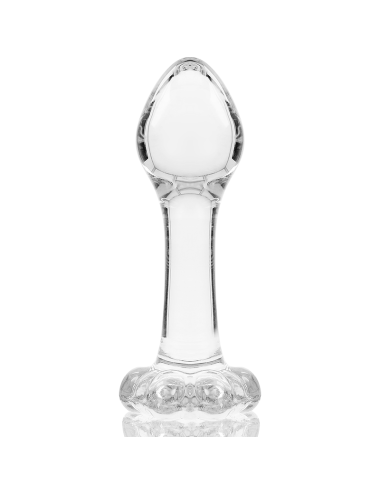 NEBULA SERIES BY IBIZA - MODELLO 2 PLUG ANALE VETRO BOROSILICATO TRASPARENTE 11 CM -O- 3.5 CM