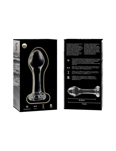 NEBULA SERIES BY IBIZA - MODELLO 2 PLUG ANALE VETRO BOROSILICATO TRASPARENTE 11 CM -O- 3.5 CM