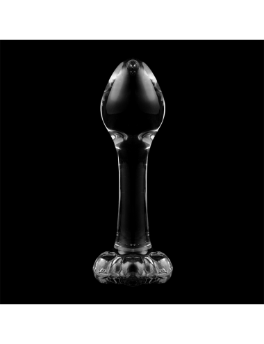 NEBULA SERIES BY IBIZA - MODELLO 2 PLUG ANALE VETRO BOROSILICATO TRASPARENTE 11 CM -O- 3.5 CM