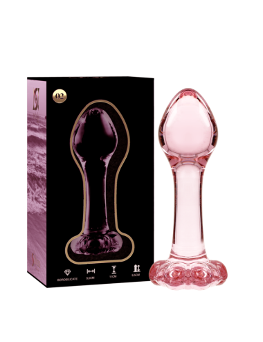 NEBULA SERIES BY IBIZA - MODELLO 2 PLUG ANALE VETRO BOROSILICATO ROSA 11 CM -O- 3.5 CM