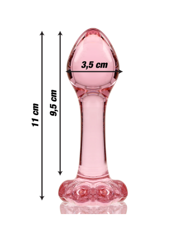 NEBULA SERIES BY IBIZA - MODELLO 2 PLUG ANALE VETRO BOROSILICATO ROSA 11 CM -O- 3.5 CM
