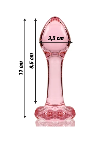 NEBULA SERIES BY IBIZA - MODELLO 2 PLUG ANALE VETRO BOROSILICATO ROSA 11 CM -O- 3.5 CM