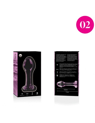 NEBULA SERIES BY IBIZA - MODELLO 2 PLUG ANALE VETRO BOROSILICATO ROSA 11 CM -O- 3.5 CM
