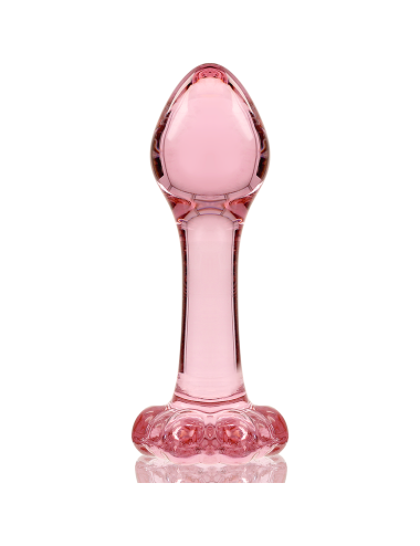 NEBULA SERIES BY IBIZA - MODELLO 2 PLUG ANALE VETRO BOROSILICATO ROSA 11 CM -O- 3.5 CM
