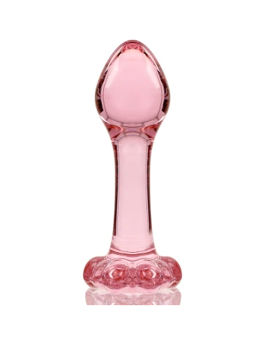 NEBULA SERIES BY IBIZA - MODELLO 2 PLUG ANALE VETRO BOROSILICATO ROSA 11 CM -O- 3.5 CM